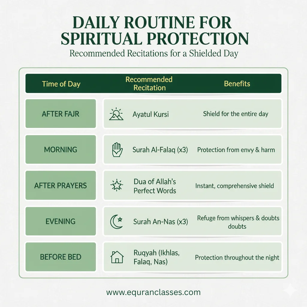 Daily routine for spiritual protection
